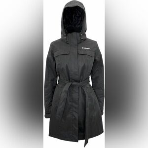 Columbia Trench Coat OMNI-TECH Breathable Hooded Water-Resistant Jacket Medium
